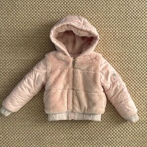 Lapin Sports Girls Blush Pink Fur Jacket size 4 years